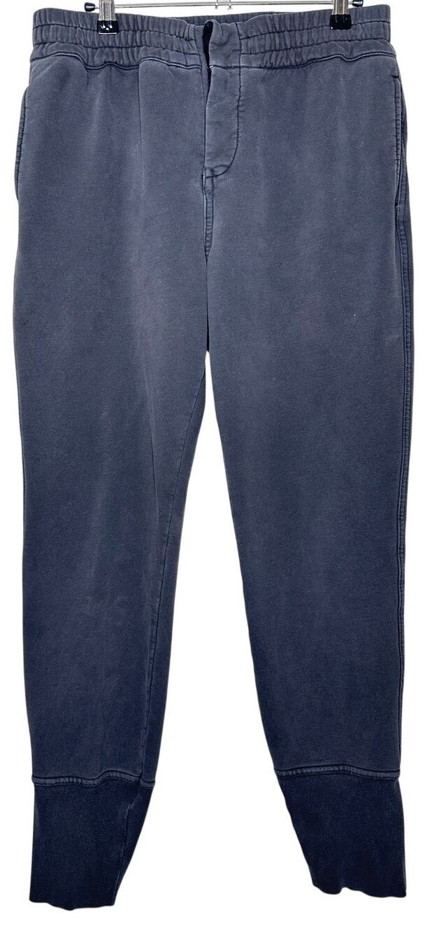 Free People Movement Terry Snap Button Black Cotton Jogger Sweatpants Sz Medium